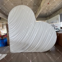 Nuevo Arco de Corazón de Hierro Romántico con Tela Drapeada Artificial para Decoración de Entrada de Ceremonias de Boda y Fiestas en Jardín