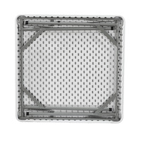 Table pliante d'extérieur carrée moderne en plastique avec plateau en HDPE, pieds stables, mobilier d'hôtel, mariages, repas, écologique, durable, facile à nettoyer
