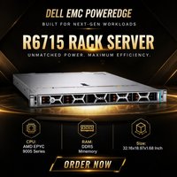 Server Rak Dell EMC PowerEdge R6715 1U dengan Chassis 4/8/10/16Sff 2.5/3.5 inci/CPU AMD EPYC 9555/256G DDR5/Daya 1500W