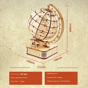 3D <span class=keywords><strong>globo</strong></span> di legno Puzzle giocattolo da te meccanico assemblare blocco da costruzione Set mappa del mondo regalo per gli adolescenti terra modello di legno naturale - Product Image 6