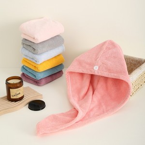 Bonnet de séchage pour cheveux en polaire corail 25x65 cm, séchage rapide, usage domestique, motif dessin animé - Product Image 1