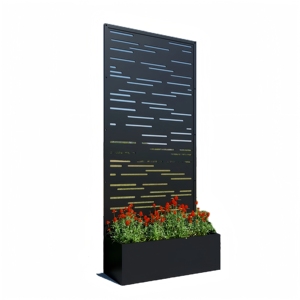 Fioriera in Acciaio Zincato Personalizzabile con Schermo Metallico per Fiori e Piante, Decorazione da Esterno - Product Image 2