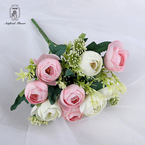 Arrangement de fleurs artificielles en soie de haute qualité DKB, vente en gros, fleurs de rose fuchsia chaudes, fleurs en vrac - Product Image 2