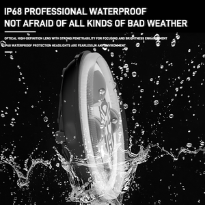 HYNBYZJ para Jeep Wrangler JK <span class=keywords><strong>Lada</strong></span> <span class=keywords><strong>Niva</strong></span>, Faro LED Redondo de 7 Pulgadas, Luz de Coche con Halo, Ojos de Ángel, DRL, Señal de Giro Ámbar, Lámpara Delantera - Product Image 4