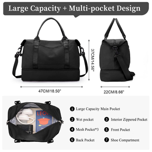 Multifunctional Sturdy Travel Duffel <b>Bag</b> <b>with</b> <b>Large</b> Capacity <b>Toiletry</b> <b>Bag</b> Organized <b>Compartments</b>-Ideal Carry-On for Women - Product Image 4