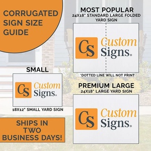 18x24inch Corrugated <b>Plastic</b> Yard Signs with H-Stakes for Advertising PP Material Cut Processing Service - Product Image 2