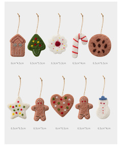 <b>Christmas</b> <b>Gingerbread</b> Man Felt Ornament Gift Box 10pcs Set Soft Plush Hanging <b>Decorations</b> for Xmas Tree Holiday Party Favors - Product Image 6
