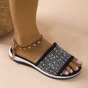 PDEP – sandales de plage à strass pour femmes, nouveau style 2022