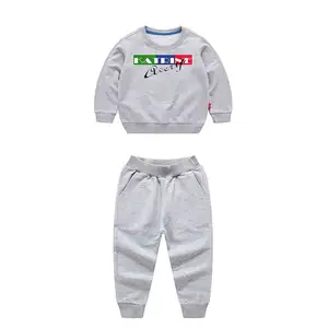 Roupas infantis de corrida, roupas infantis de corrida, logotipo personalizado, trajes de suor de pescoço, conjuntos de roupas de crianças