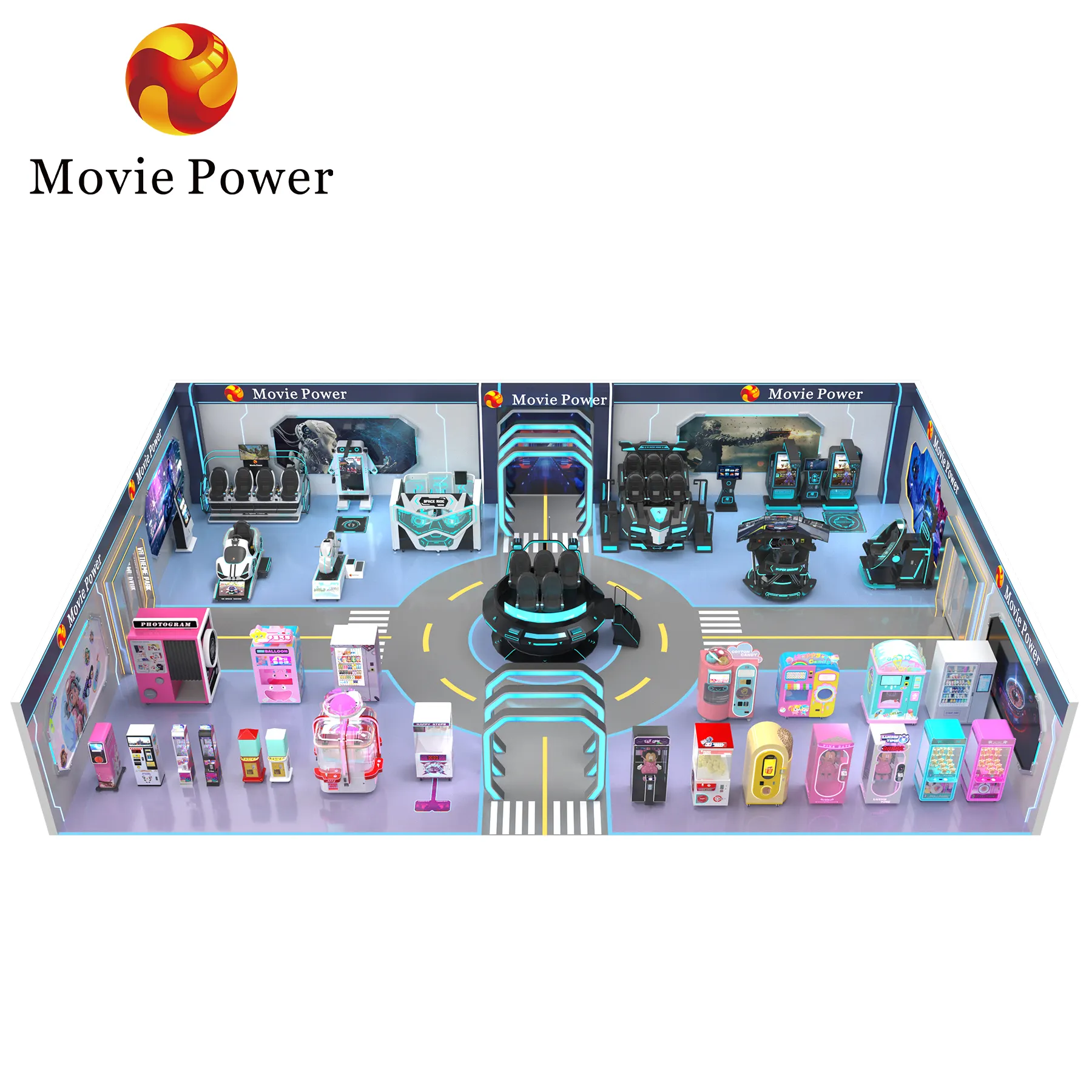 Professional Arcade Game Center 50-300 Square Meter Amusement Theme Park Indoor Game Room All In One Turnkey Solution