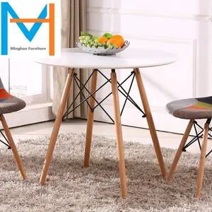 High Quality Simple White MDF Round Kitchen dinning table sets modern small dinning table set