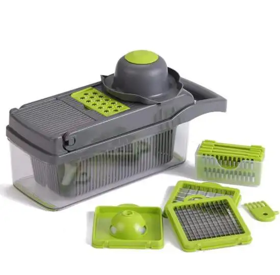 12 In 1 Handbediende Groente Mandoline Slicer Veggie Chopper Voedsel Chopper Ui Cutter Groentesnijder