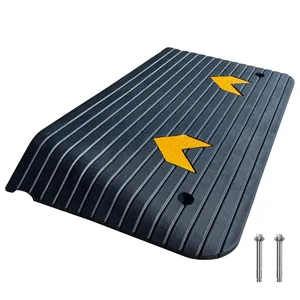 3" Rise Beveled Edges Non-Slip Textured Surface Wheelchair Rubber Threshold Ramp For Doorway