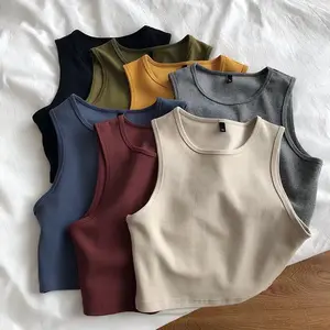 Taille haute chaud épicé sexy crop top camisoles femmes débardeurs