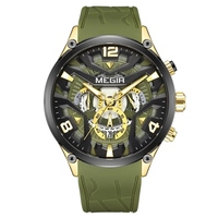 Montres de sport lumineuses MEGIR pour hommes, logo personnalisé, étanches, Jam Tangan Murah, chronographe masculin, montre de luxe, grande taille 2222