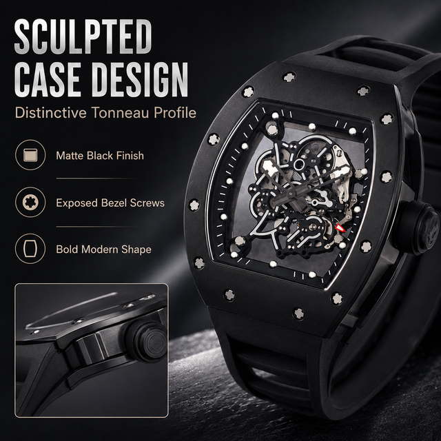 High-end Luxury Personalized Fashion Hollow Mechanical Movement Sapphire Flying pilot extreme Challenge Waterproof Wristwatch