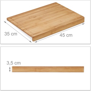 Planche à découper en bambou avec rigole à jus et bords surélevés 45x35cm 5cm d'épaisseur Couleur naturelle Fabriqué en Chine - Product Image 4