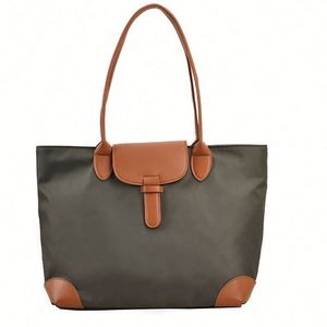 Black Belt <b>Large</b> Capacity Customizable Pattern Pure Color Shoulder Strap Simple Solid Color <b>Canvas</b> <b>Bag</b> with Pockets - Product Image 2