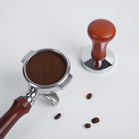 Goedkope Espresso Tamper Iron Coffee Press Tool Massief houten handvat Lichtgewicht Barista Accessoires Keuken Cafe Dagelijks brouwen