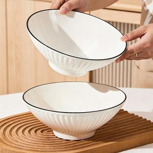 Bol à pâtes <span class=keywords><strong>grande</strong></span> capacité en grès de style japonais et coréen, bol de service pour salade, bol à soupe en céramique – Vente en gros - Product Image 3