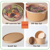 Bols en papier kraft jetables imperméables réutilisables de haute qualité, contenants écologiques pour sushis, aliments chauds/froids, salades - restauration rapide