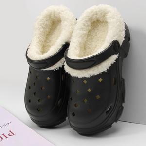 Pantoufles EVA à semelle épaissie d'hiver pour hommes Chaussures <span class=keywords><strong>de</strong></span> maison d'intérieur et d'extérieur Doublure en polaire antidérapante pour les chaussures <span class=keywords><strong>de</strong></span> confort par temps froid - Product Image 6