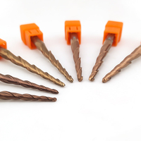 Fraise à queue conique en carbure de tungstène à 2 cannelures, queue de 6 mm, pour bois, R0.5, outils de fraisage CNC, revêtement TISIN, OEM/ODM