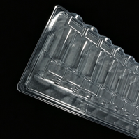 Plateau alvéolé rectangulaire 10 ml 10 compartiments, insert en PVC transparent pour ampoules, plateau alvéolé médical en plastique OEM en vrac