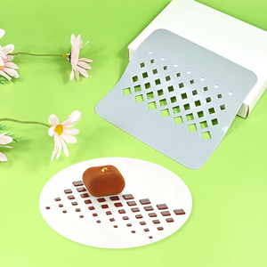 Reusable Food Grade Eco-Friendly Grey <b>Square</b> Silicone Fondant Stencil Sugar Craft Sauce Decorating Mold Kitchen Gourmet Plating - Product Image 6
