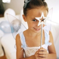 Baguette magique en argent de 13 pouces, baguette de fée princesse ange, bâtons de cosplay, baguette de fée pour les filles, costume de fête d'anniversaire