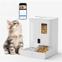 Mangeoire automatique pour animaux de compagnie Mangeoire intelligente pour animaux de compagnie Mangeoire automatique pour chat 5L Grand distributeur de nourriture avec caméra 3MP 2K Contrôle APP Plateau de nourriture visible