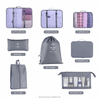 Cubes de rangement en nylon extensibles personnalisables, ensemble de 8 cubes de voyage, organisateurs de valise pliables et légers, rangement pour bagages