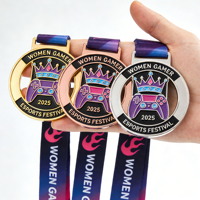 Médaille tournante 3D personnalisée plaquée or, de qualité supérieure, idéale pour les cadeaux d'affaires