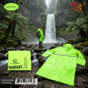 XXXXL Chubasquero Verde Fluorescente Alto Reutilizable EVA PU Nylon PVC Impermeable Clásico para Niños para Escalada 24PCS/CS Logo - Product Image 3