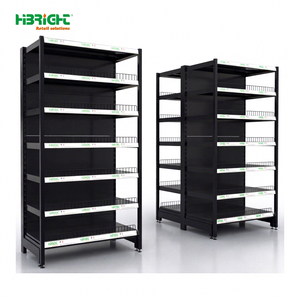 Guaranteed Heavy Duty Metal Gond <b>Black</b> Pharmacy Display Shelving Modern Durable Supermarket <b>Shelves</b> - Product Image 1
