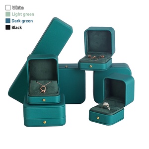 Customized Jewelry Boxes with logo Pu Jewelry Box Suede Multi-Function Lining Fine Jewelry Pu Leather Navy Blue Jewelry Boxes - Product Image 2