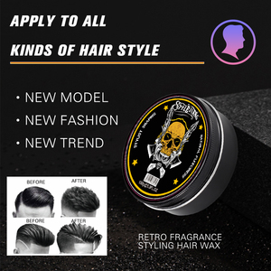 Cera para el Cabello en Caja de Aluminio con Diseño de Calavera, a Base de Agua y Fijación Fuerte, Control de Bordes, Cera para Peinar OEM - Product Image 6