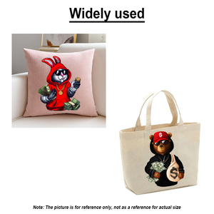 Pegatinas de animales para hacer dinero, de alta calidad, a la moda, para ropa personalizada, bolsas de conejo, Hustle Bear, almohadas, Impresión de transferencia térmica DTF - Product Image 5