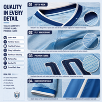 Conjunto de Uniforme de Fútbol Sublimado Transpirable para Escuela con Mascota Personalizada, Uniformes de Fútbol de Alta Calidad para Entrenamiento de Equipos Escolares y Academias