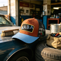 Gorra Trucker Color Block, Gorra Snapback de Malla con Parche Tejido, Visera Multicolor en Contraste, Transpirable, para Calle y Aire Libre, para Hombres y Mujeres