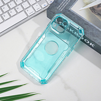 Nouvelle collection 2025 – Coque de téléphone transparente Hujia 3-en-1 en TPU+PC avec TPU coloré teinté – Vente en gros usine – Étui de protection FUNDAS