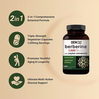 Vente en gros OEM/ODM Supplément de berbérine Cannelle de Ceylan Chlorhydrate de berbérine Métabolisme sain du glucose Capsules de berbérine