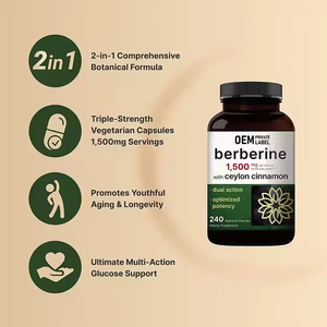 Großhandel OEM/ODM Berberin Ergänzung Ceylon Zimt Berberin Hydrochlorid Gesunde Glukose Stoffwechsel Berberin Kapseln - Product Image 4