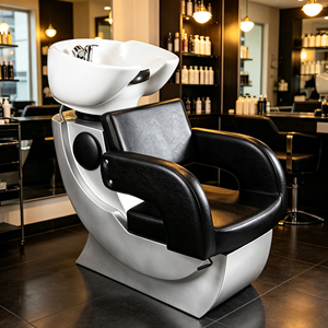 Lavacabezas clásico para barbería y salón de belleza con silla de champú - Product Image 5