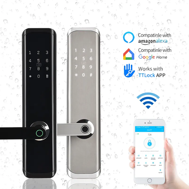 Tuya Smart Lock biometrica Password e impronta digitale serratura porta con porta in alluminio rete WiFi collegato per uso domestico