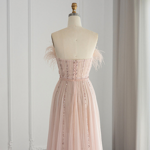 Jancember LSCZ136 Boho Plume Sans Manches Soirée Formelle Robes De Soirée Pour Femmes - Product Image 6