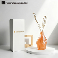 Bouteille diffuseur en verre gaufré personnalisée ABT avec logo et couleur, 200 ml, vide, avec bouchon