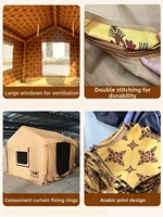 Tente gonflable de glamping certifiée CE de style moyen-oriental, en tissu Oxford, imperméable, coupe-vent, protection solaire, pour le désert, 5-6 personnes
