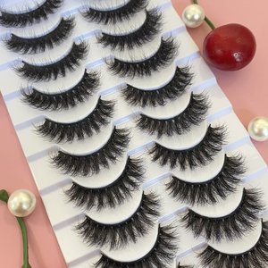 Marque privée Vegan Faux <span class=keywords><strong>Cils</strong></span> 3D <span class=keywords><strong>5D</strong></span> Fluffy Faux Mink Full Strip <span class=keywords><strong>cils</strong></span> vendeur en gros DD Curl épais Volume 10 paires de <span class=keywords><strong>cils</strong></span> - Product Image 3