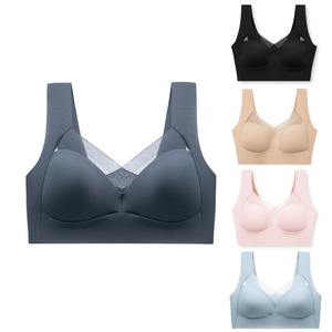Soutiens-gorge sexy push-up sans armatures en dentelle respirante à bonnets profonds, style mode, et débardeurs d'été sans couture à couvrance dorsale complète, grandes tailles L-6XL - Product Image 1